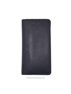 🔴 SLP Zip Long Wallet - Navy Leather
